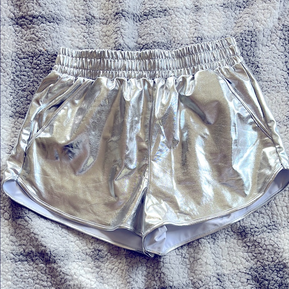 Amazon Metallic Silver Shorts Size Large